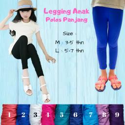 BR16255-7 - LEGGING ANAK POLOS PANJANG SIZE M - biru