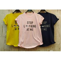 BR18082-1 - STOP LOOKING TSHIRT TUMBLR TEE - kuning