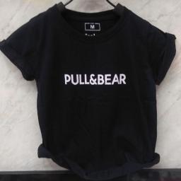 BR19002-2 - PULL& BEAR HITAM  KAOS ANAK TSHIRT TUMBLR TEE - size L