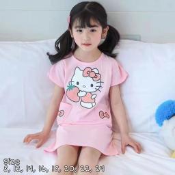 BR22525-1 - DRESS ANAK KITTY PINK - Size 8