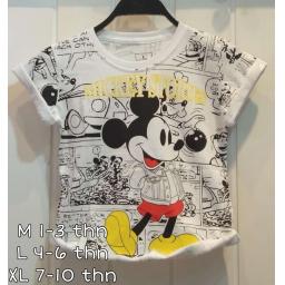 BR23390-1 - MICKEY PUTIH KAOS ANAK TSHIRT TUMBLR TEE - Size M