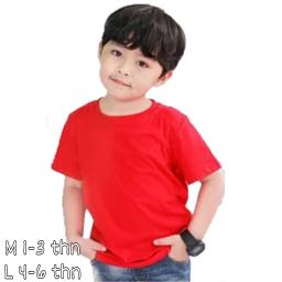 BR23657 - KAOS POLOS ANAK MERAH SIZE L