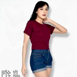 BR23918 - KAOS CROP TEE POLOS MAROON SIZE XL