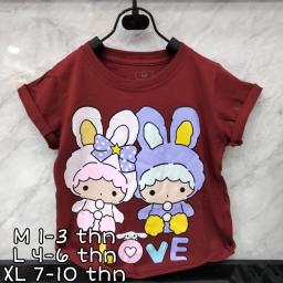 BR20697-2 - MELODY LOVE MAROON KAOS ANAK TSHIRT TUMBLR TEE - size L