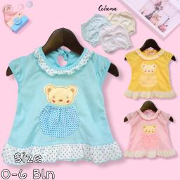 BR23178-2 - SET DRESS BAYI BEAR PDM - Kuning