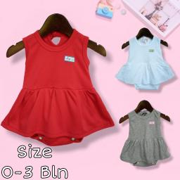 BR23407-2 - DRESS BAYI POLOS KELY KT - Putih