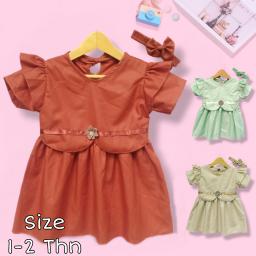 BR23743-2 - DRESS ANAK MOTIF BUNGA - Mint